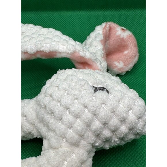 Gerber Modern Moments Waffle Weave Quilted White Bunny Rabbit Baby Rattle- Rare - Picture 6 of 9